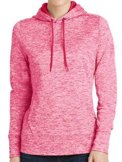Custom embroidered Sport-Tek ® Ladies PosiCharge ® Electric Heather Fleece Hooded Pullover. LST225 