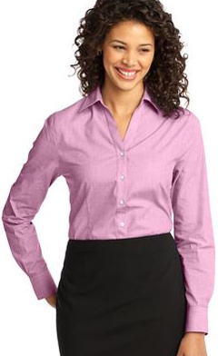 Custom embroidered Port Authority ® - Ladies Crosshatch Easy Care Shirt. L640 