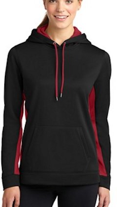 Sport-Tek ® Ladies Sport-Wick ® Fleece Colorblock Hooded Pullover. LST235 
