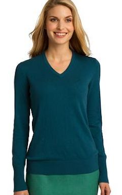 Custom embroidered Port Authority ® V-Neck Sweater. SW285 & LSW285 for women. 