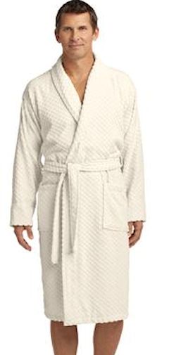 Custom embroidered Port Authority ® Checkered Terry Shawl Collar Robe. R103 