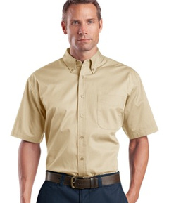 Custom embroidered CornerStone ® - Short Sleeve SuperPro Twill Shirt. SP18 