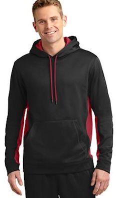 custom embroidered Sport-Tek ® Sport-Wick ® Fleece Colorblock Hooded Pullover. ST235 