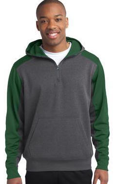Custom embroidered Sport-Tek ® - Colorblock Tech Fleece 1/4-Zip Hooded Sweatshirt. ST249 